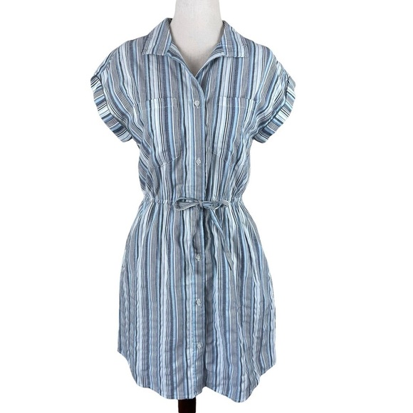 Japna Striped Button Down Shirt Dress - Picture 1 of 7
